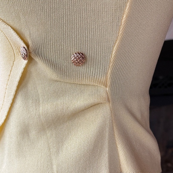 Chic Yellow V-Neck Wrap Sweater - Picture 5 of 10